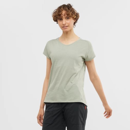 Mint Salomon Essential Shaped Short Sleeve Women's T-Shirts | IE GN8675